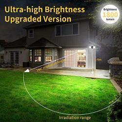 Solar Security Light Outdoor LED Motion Sensor Lights, Motion Detector Lights Solar Powered Flood Light, 2 Head IP65 Waterproof Adjustable Wall Lights for Garage, Porch, Pathway - Warm White+White