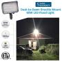 60W LED Flood Light with Knuckle, SZGMJIA Outdoor Security Fixture Dusk-to-Dawn Photocell 5000K 7,800lm(300W Equivalent) IP65 Waterproof with Base for Wall Mount for Entrance Garden Yards