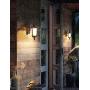 Designer Outdoor Wall Lanterns Rustic Exterior Light Fixture as Front Porch Light Wall Mount, 18'' Waterproof Outdoor Wall Sconce, Brown Finish with Frosted Glass for Front Door Garage Patio