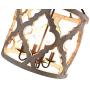 Jiuzhuo Vintage Distressed White Carved Wood 4-Light Lantern Farmhouse Chandelier Lighting Hanging Ceiling Fixture in Rust