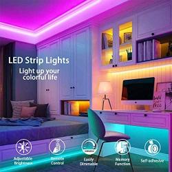 LED Strip Lights, 16.4ft RGB LED Lights Strip 5050 LED Tape Lights,Color Changing Flexible LED Strip Lights with 44 Keys IR Remote for Home Lighting Kitchen Bed Bar Led Lights DIY Home Decoration