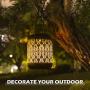 LeiDrail Solar Lantern Outdoor Garden Hanging Lanterns Metal Decorative Light Warm White LED Waterproof Landscape Lighting for Table Pathway Party Yard - 2 Pack