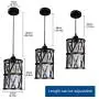 DLLT Industrial Pendant Light, Metal Hanging Ceiling Lights Fixture with Clear Glass Shade, Flush-Mount Swag Lighting for Kitchen/Dining Room/Hallway/Bedroom, E26 Base (Black)