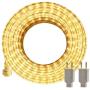 LED Rope Lights Outdoor SURNIE Warm White 50ft Waterproof Flexible, Strip Lights Kit Connectable, Cuttable, 110V 3000K Indoor UL Certified Decorative Lighting Location Garden Stairs Balcony Party…