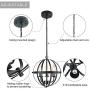 Lampundit 3 Lights Orb Chandelier Farmhouse Chandelier Rustic Metal Pendant Lighting Fixture for Kitchen Island Dining Room Living Room Foyer Entryway Stairwell Black