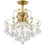 Luxury Crystal Chandelier,SOZOMO 3-Light Modern Elegant Crystal Chandelier, Pendant Lighting with 19.7inch Adjustable Chain, Flush Mount Ceiling Light Fixture for Bedroom, Dining Room, Foyer, Gold.