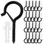 OUTCREATOR 20 Pack Q-Hanger Hooks,Wall Mount Ceiling Screw Hook,String Lights Hanger Hooks,Easy Release,Outdoor Wire and Fairy Lights,Plants,Wind Chimes,Decoration Hanging,Safety Buckle Design