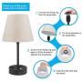 Table Lamps for Bedrooms Set of 2, Dimmable Nightstand Lamp, 3 Way Touch Control Bedside Lamp with USB Port and Outlet, USB Lamp Fabric Shade for Living Room Office E26 ST64 LED Bulb Included 2 Pack