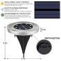 Otdair Solar Ground Lights, 8 LED Outdoor Solar Disk Lights, Waterproof In-Ground Lights, Solar Garden Lights, Landscape Lights for Pathway, Yard, Deck, Patio, Walkway, 12 Packs