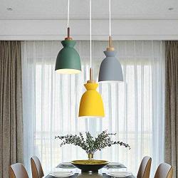 LAKIQ Modern Mini Colorful Pendant Light Nordic Lovely Hanging Ceiling Lighting Kitchen Island Lights for Dining Room Restaurant Bar Living Room (Yellow)