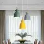 LAKIQ Modern Mini Colorful Pendant Light Nordic Lovely Hanging Ceiling Lighting Kitchen Island Lights for Dining Room Restaurant Bar Living Room (Yellow)