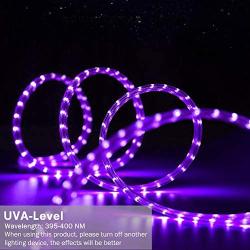 UV Black Light Strip Kit, 33ft LED 12V Flexible Blacklight Nightlights Fixtures with Remote, CIYOYO 2021 10m Ribbon 600 Units Beads for Indoor Bedroom Dance Glow Dark Party Posters Birthday Wedding