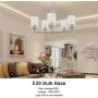VINLUZ 5-Light Modern Chandeliers Dining Room Lighting Fixtures Brushed Nickel Finished with Clear Glass Shade Contemporary Hanging Pendant Light for Living Room Kitchen Island Bedrooms
