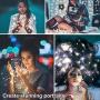 TDELTA 12 Pack 10 FT 30 LED Powered Fairy String Lights - LED String Lights - Firefly Lights - Silver Wire - Battery Operated- for Christmas, Bedroom, Patio, Garden, Parties, Wedding - Warm White