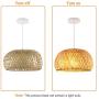 TTAototech Antique Lantern Pendant Lighting, Rattan Single Light Wicker Rattan Lamp Weaving Bamboo Ceiling Light Hanging Ceiling Lamp for Dining Room Living Room Restaurant Garden Cafe