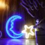 15'' LED Moon Star Shaped Neon Signs Decor Wall Decor Art Sign Light for Home Decoration, Bedroom, Lounge, Office, Wedding, Christmas Party Operated by USB