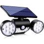 Ollivage Solar Lights Outdoor, Motion Sensor Security Lights Solar Wall Lights with Dual Head Spotlights 30 LED Waterproof 360° Adjustable Solar Motion Lights Outdoor for Garden Garage Patio, 1 Pack