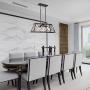 Doowin Linear Chandelier, 3-Light Farmhouse Dining Room Lighting Fixtures, Dining Chandelier, Oil Rubbed Bronze Finish Rectangle Chandelier