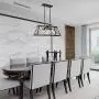 Doowin Linear Chandelier, 3-Light Farmhouse Dining Room Lighting Fixtures, Dining Chandelier, Oil Rubbed Bronze Finish Rectangle Chandelier