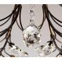 DIY FamilyModern Crystal LED Ceiling Lamp，Leaf Flush Mount Ceiling Light Fixture Decorative Crystal Chandelier for Dining Room Bedroom Livingroom Pendant Light(21-Head) Black)