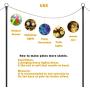 SURNIE String Light Poles Outdoor 9ft 4 Prong Fork Stainless Steel Light Pole Patio Lights Christmas Light Pole Garden Wedding Cafe Patio Party Backyard Terrace Decoration 4 Pack