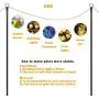 SURNIE String Light Poles Outdoor 9ft 4 Prong Fork Stainless Steel Light Pole Patio Lights Christmas Light Pole Garden Wedding Cafe Patio Party Backyard Terrace Decoration 4 Pack