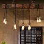 10 Lamps Retro Wooden Chandelier Old-Fashioned Country Chandelier Industrial Hanging Light Can Be Adjusted Freely Old Wooden Chandelier Suitable for Dining Table Kitchen Bar Island Billiard Room