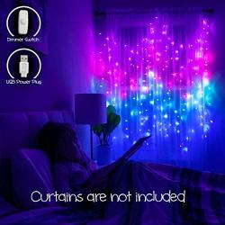 Something Unicorn - LED String Curtain Lights with Dimmer Switch for Teen Room, Girls Room, College Dorm, Nursery and Kids Room Decor. Perfect for Mermaid, Purple, Pink Decoration. (Standard Version)