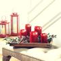 Raz Imports Moving Flame Red Pillar Candles with Remote, Set of 3 - Flameless Lighting Accent and Decorative Light Source - Flickering Scented Candles for Entryway, Garden, Patio and Living Room