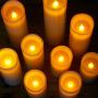 RY King Battery Operated Flameless Candles 4'' 5'' 6'' 7'' 8'' 9'' Set of 9 Real Wax Pillar LED Flickering Candles with Remote Control and Timer