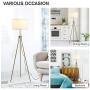 HOMCOM 59.75'' Floor Lamp Standing Lamp Fabric Lampshade E26 Lamp Holder Steel Tripod Living Room, Gold