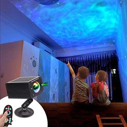 KOOT Star Projector Water Wave Light, 2 in 1 Galaxy Projector with Nebula and Star, RGB 7 Color Lighting Mode Starry Night Lights with Remote for Babies, Kid, Bedroom, Party Decoration, Christmas