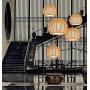 KAYYELAMP 20ft Transparent Plug-in UL On/Off Dimmer Switch Cord Retro Style E26 Lamp Socket Linen Rattan Hollow Double Lampshade Pendant Light for Dining Room Cafe Restaurant Bulbs Not Included