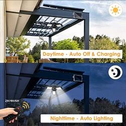 Solar Lights Outdoor, JIANYI Solar Pendant Light with Adjustable Multi-Position Panels, Waterproof Solar Light with Remote Control for Garage Garden Yard Patio Deck Shed Tent (No Sensor)