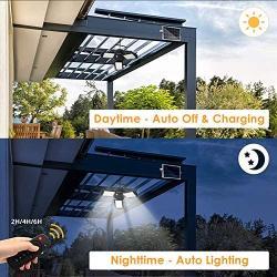 Solar Lights Outdoor, JIANYI Solar Pendant Light with Adjustable Multi-Position Panels, Waterproof Solar Light with Remote Control for Garage Garden Yard Patio Deck Shed Tent (No Sensor)