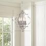 Homenovo Lighting Mersey 4-Light Chandelier, Modern Style Lighting for Entryway, Hallway, Dining Room and Living Room - Brushed Nickel Finish
