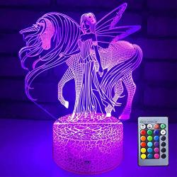 3D Unicorn Night Light for Kids Bedroom,16 Colors Unicorn 3D Illusion Night Light lamp with Remote Unicorn Toys Light as Birthday Gifts for 1 2 3 4 5 6 7 8 Year Old Girl