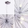 Jaycomey Chandeliers Firework Chandelier,Modern Pendant Lighting with 8 Lights,Metal Aluminum Ceiling Pendant Light Fixtures for Living Room Restaurant,Dia 19.6 Inch,Chrome