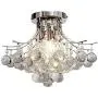 Saint Mossi Chandelier Modern K9 Crystal Raindrop Chandelier Lighting Flush Mount LED Ceiling Light Fixture for Dining Room Bathroom Bedroom Livingroom Pendant Lamp 11''H 16''W