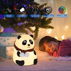 【2020 Christmas Version】Panda Night Light for Boys Girls, GoLine Gifts for Toddlers Babies, 7 Color Changing Night Light for Bedroom with Remote Control