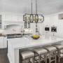Emliviar 5-Light Island Lighting, Modern Kitchen Dining Room Light Fixtures, Black and Gold Finish, JE1981-5LP BK+G