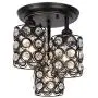 HMVPL Ceiling Lights Fixtures, 3-Lights Semi Flush Mount Kitchen Close to Ceiling Lamp, Crystal Pendant Lighting Collection for Island Dining Room Hallway Entry Bedroom