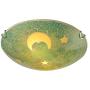 SUSUO Mosaic Design Blue Stained Glass Flush Mount Ceiling Light with Moon and Star Pattern Vingte Art Deco Ceiling Fixture for Bedroom Living Room Hallway Kitchen Bar