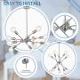 Modern Sputnik Chandelier Lighting 10 Lights with Adjustable Arms Mid Century Brushed Nickel Pendant Lighting for Foyer Living Room Kitchen by BONLICHT