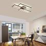 Ganeed Modern Ceiling Light,63W Dimmable LED Ceiling Lamp,3 Square Acrylic Black LED Chandelier,Flush Mount Ceiling Light Fixture for Dining Living Room Study Kitchen,3000-6500K