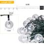 WERTIOO Solar String Lights 45ft 80 LEDs, Outdoor Solar Power Globe Lights Waterproof Crystal Ball Lighting for Patio, Lawn, Garden, Wedding, Party, Christmas Decorations (Warm White)