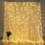 Dooit 9.8ft6.5ft300LED Curtain String Lights 8 Modes 29v UL Plug in Decor for Christmas Party Wedding Ceremony Home Garden Bedroom Indoor/Outdoor （Warm White