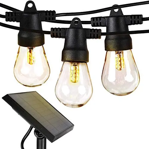 Brightech Ambience Pro - Waterproof, Solar Powered Outdoor String Lights - 27 Ft Vintage Edison Bulbs Create Bistro Ambience On Your Patio - Commercial Grade, Shatterproof - 1W LED, Soft White Light Brightech Ambience Pro - Waterproof, Solar Powered Outdoor String Lights - 27 Ft Vintage Edison Bulbs Create Bistro Ambience On Your Patio - Commercial Grade, Shatterproof - 1W LED, Soft White Light