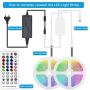 [Sync with Music] 32.8ft RGB LED Strip Lights with Remote 5050 10m Color Changing Lights with 12V Power Supply + Control Box, Ideal Lights for Bedroom, Party Decorations (Pack of 2 5m LED Light Strip)