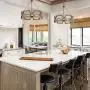 LALUZ Farmhouse Chandelier, Wood Chandelier for Dining Room, Kitchen, Hand-Painted Finish ( W19.5” × L21”)